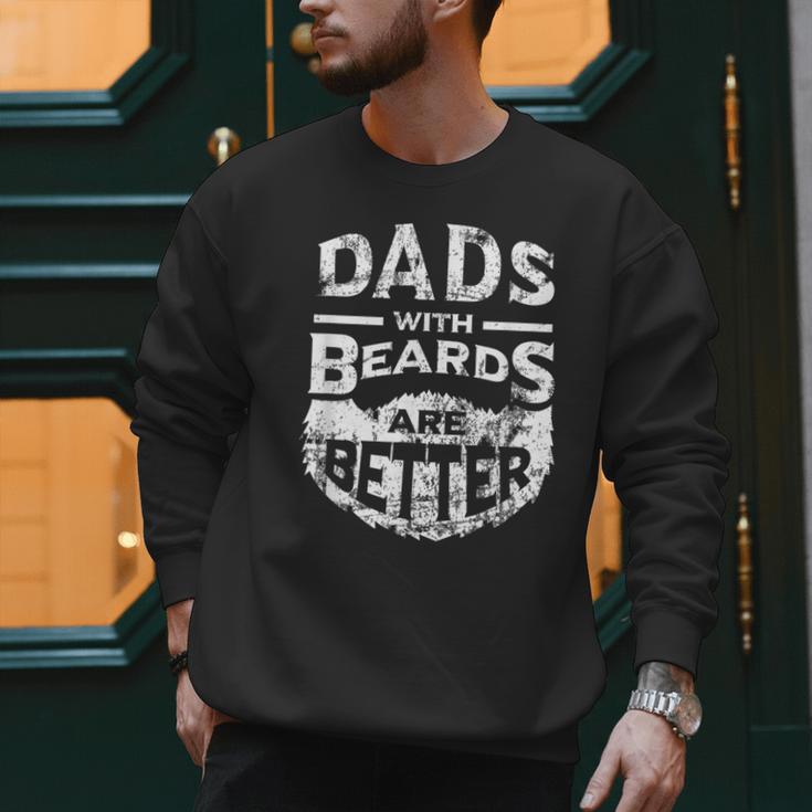 Dads With Beards Are Better Distressed Men Sweatshirt