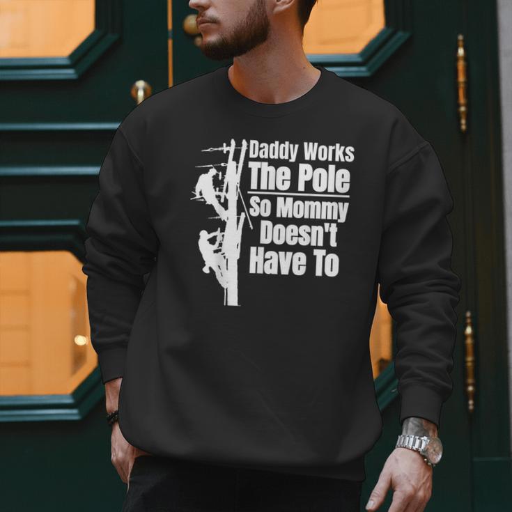 Dads Electrical Lineman Gear Husband & Lineman Wife Men Sweatshirt