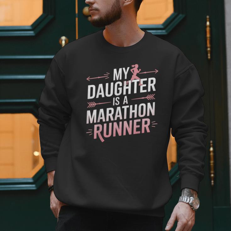My Daughter Is A Marathon Runner Proud Mom & Dad Men Sweatshirt