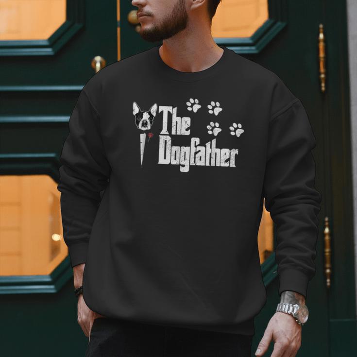 The Dogfather Boston Terrier Dog Dad Tshirt Idea Men Sweatshirt