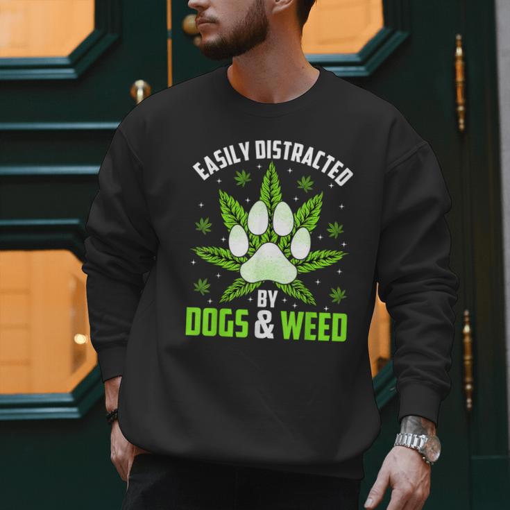 Dogs And Weed Dad Mom Dog Lover Cannabis Marijuana For Men Women Men Sweatshirt