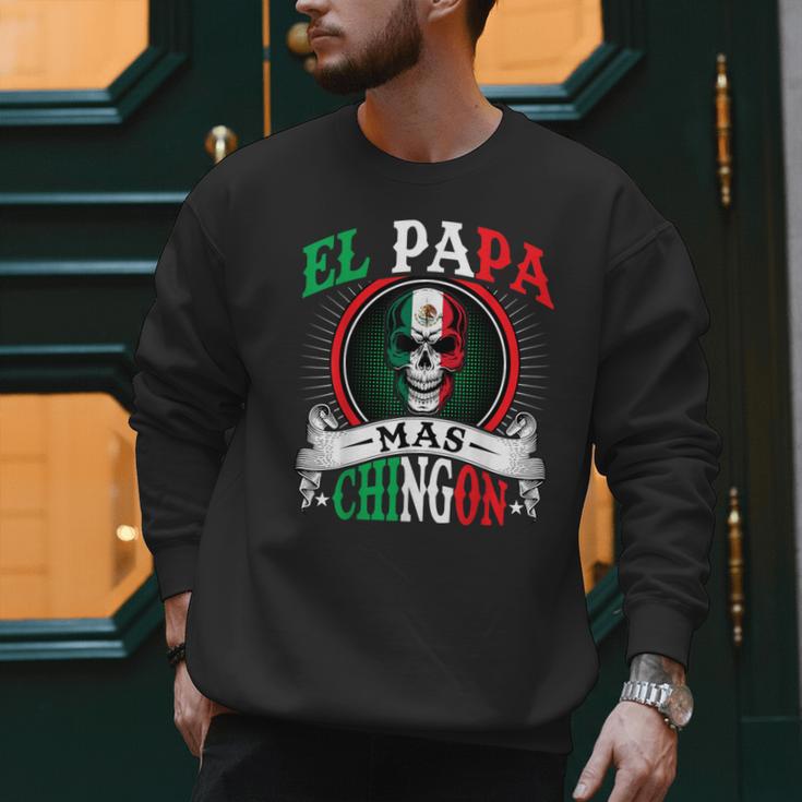 El Papa Mas Chingon Mexican Dad Husband Regalo Flag Men Sweatshirt