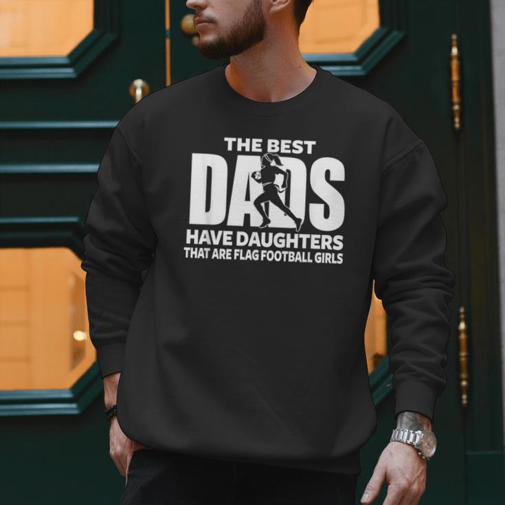 Flag Football Girl Dad Proud Father Of Girl Playing Sports Men Sweatshirt