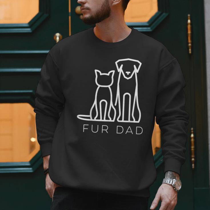 Fur Dad Pet Lover Cat Dog Dad Husband Fathers Day Wife Men Sweatshirt