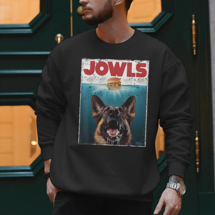 German Shepherd Jowls Hamburger GSG Dog Mom Dog Dad Men Sweatshirt