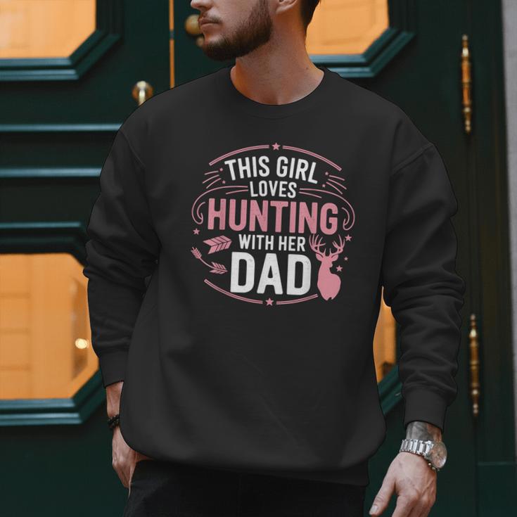This Girl Loves Hunting With Her Dad Pink Deer Hunter Men Sweatshirt