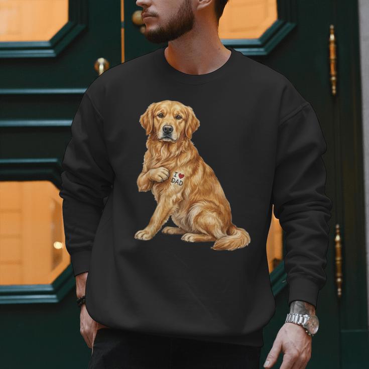 Golden Retriever I Love Dad Dog Dad Father's Day Men Sweatshirt Golden Retriever I Love Dad Dog Dad Father's Day Men Sweatshirt