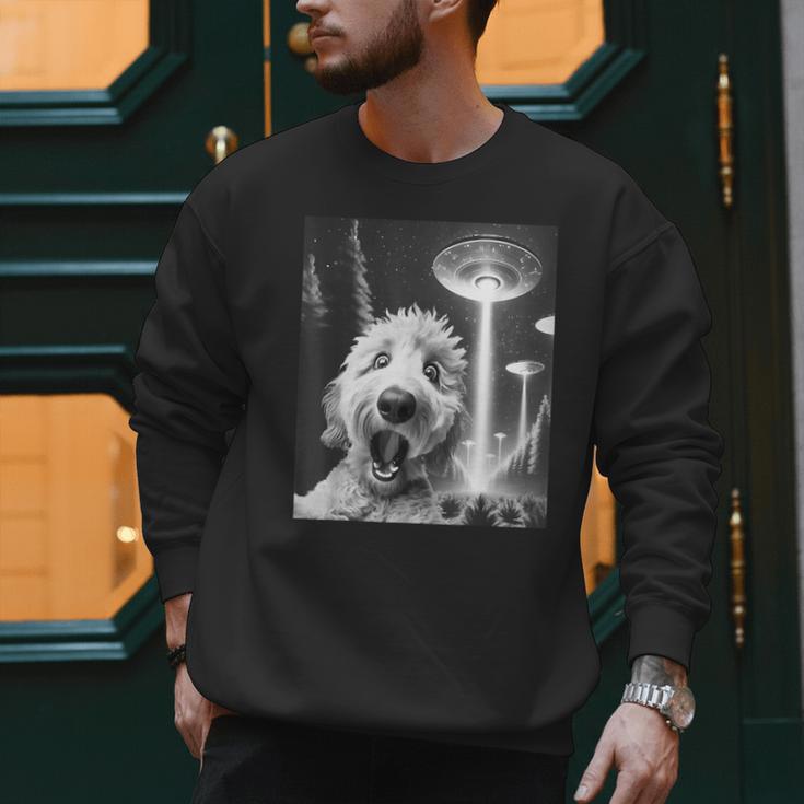 Goldendoodle Alien UFO Taking a Selfie Dog Mom Dad Men Sweatshirt Goldendoodle Alien UFO Taking a Selfie Dog Mom Dad Men Sweatshirt