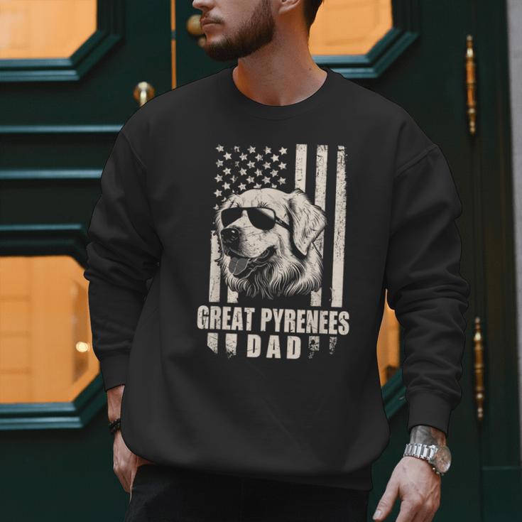 Great Pyrenees Dog Dad American Flag For Father Men Men Sweatshirt Great Pyrenees Dog Dad American Flag For Father Men Men Sweatshirt