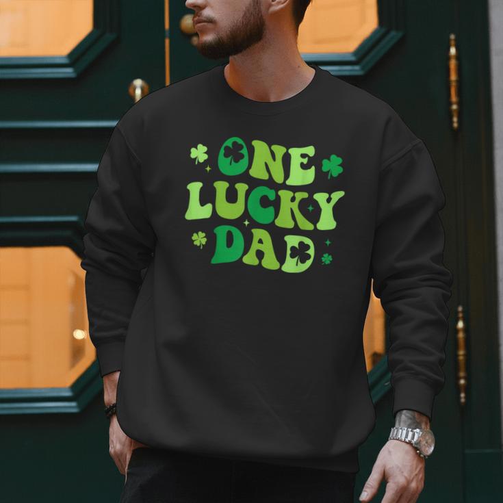 Groovy St Patrick's Day Apparel One Lucky Dad Shirt Small Modern Groovy St Patrick's Day Shirt Men Sweatshirt