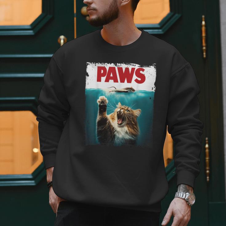 Humorous Paws Parody Cat Mouse For Cat Lover Cat Mom Cat Dad Men Sweatshirt
