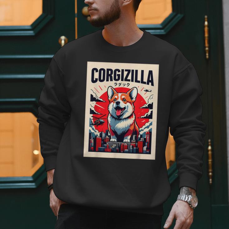 Japanese Art Corgi Dog Mom Dad Men Sweatshirt