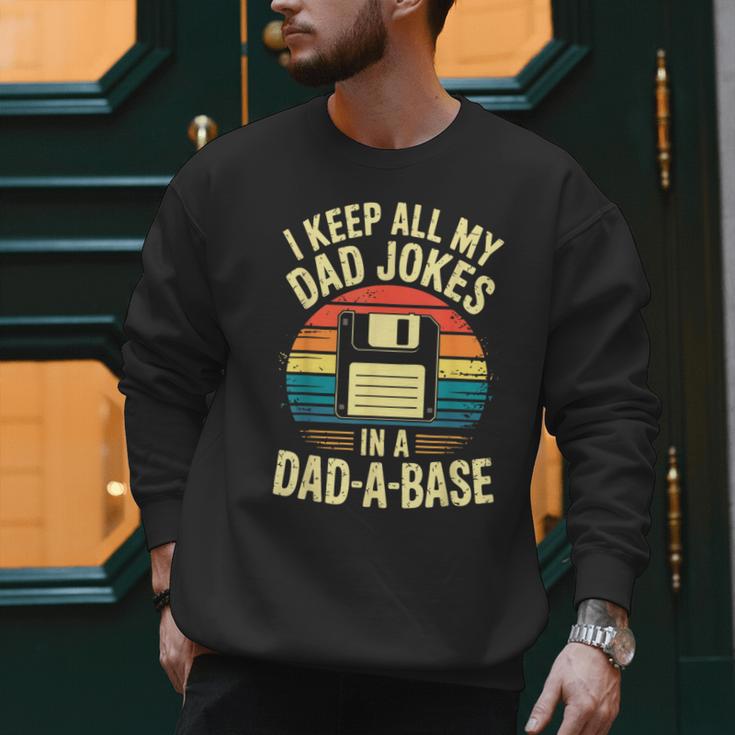 I Keep All My Dad Jokes In A Dad-A-Base Shirt Men Dad Joke Men Sweatshirt