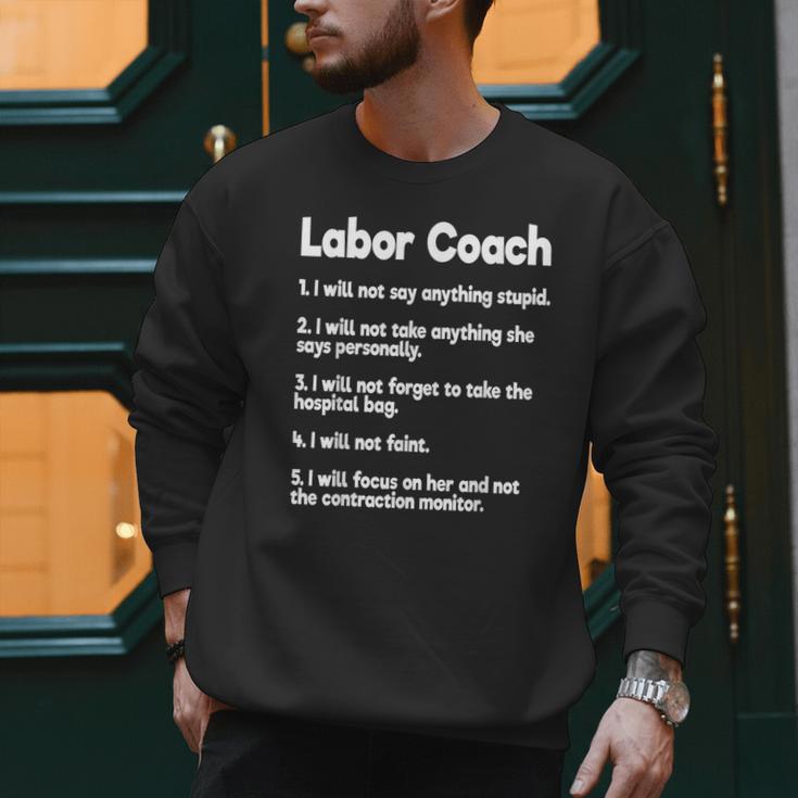 Labor Coach Expecting Dad Rules Papa Baby Men Sweatshirt