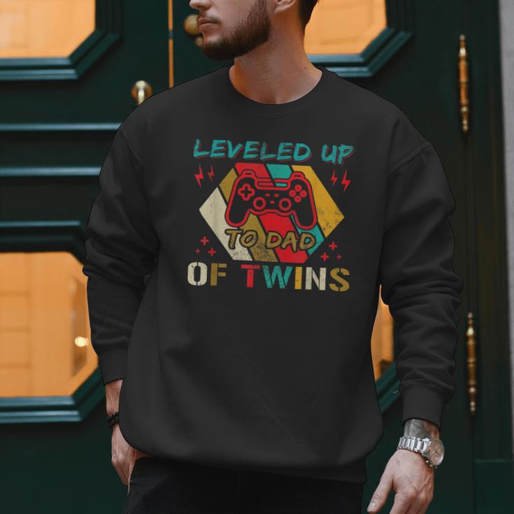 Leveled Up To Dad Of Twins Video Gamer Gaming Men Sweatshirt Leveled Up To Dad Of Twins Video Gamer Gaming Men Sweatshirt
