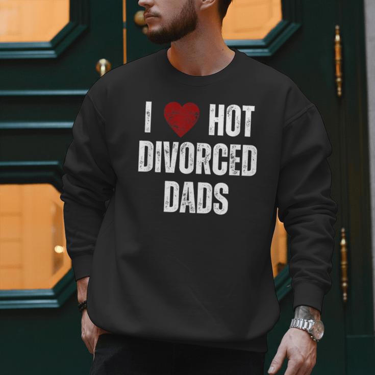 I Love Hot Divorced Dads Red Hearts Men Sweatshirt