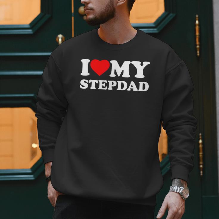 I Love My Step-Dad Heart Family Grandpa StepDad Bonus Dad Men Sweatshirt
