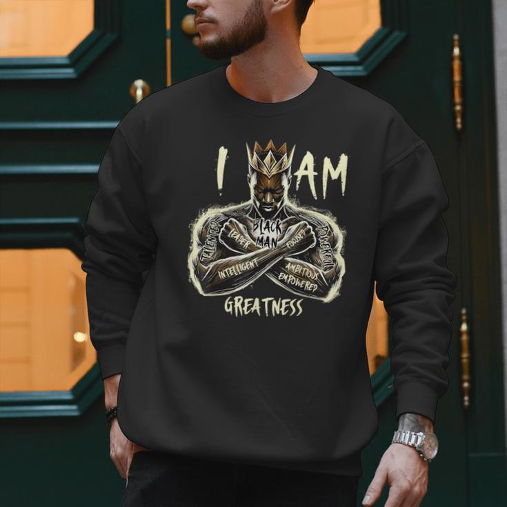 I Am Man King Powerful Dad Afro Melanin Men Sweatshirt
