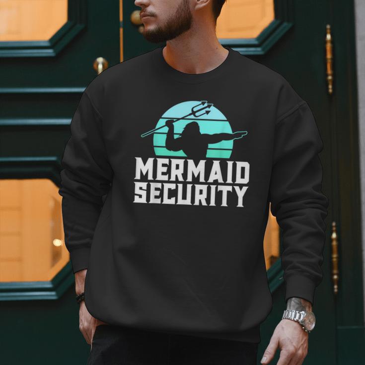 Mermaid Security Shirt Boys Swimmer Dad Merdad Trident Men Sweatshirt