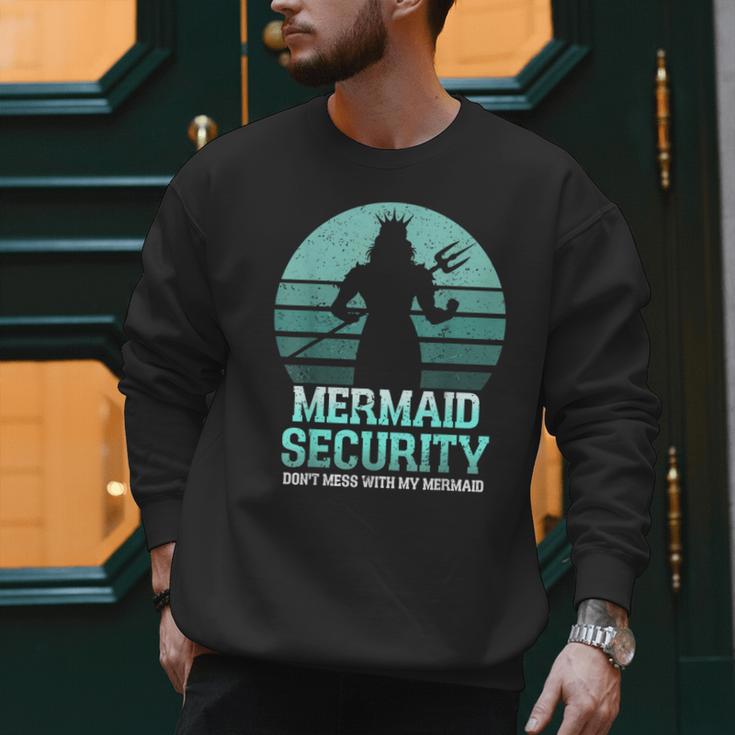 Mermaid Security Vintage Birthday Party Dad Father Day Men Sweatshirt Mermaid Security Vintage Birthday Party Dad Father Day Men Sweatshirt