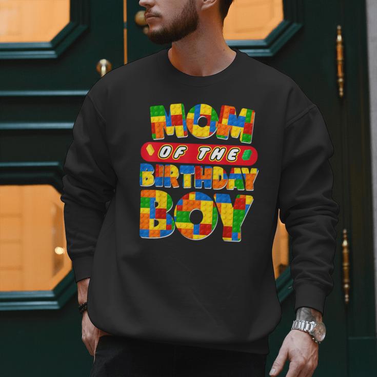 Mom And Dad Birthday Boy Building Bricks Family Party Decor Men Sweatshirt