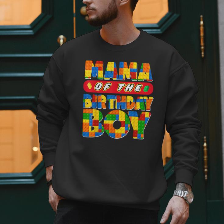Mom And Dad Mama Birthday Boy Building Bricks Family Party Men Sweatshirt