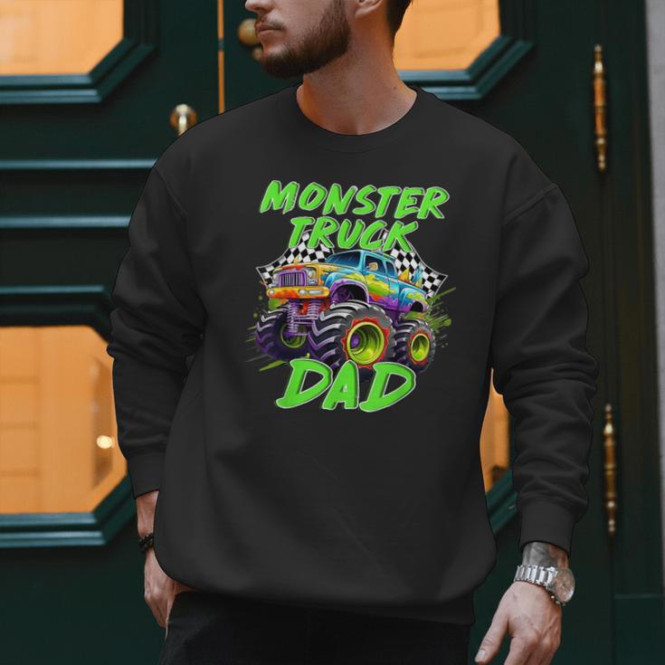Monster Truck Dad Family Matching Birthday Party Fathers Day Men Sweatshirt