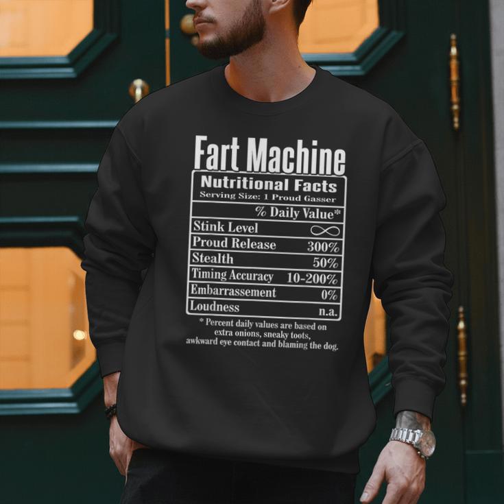 Nutrion Facts Fart Machine Dad Jokes Farting Humor Men Sweatshirt
