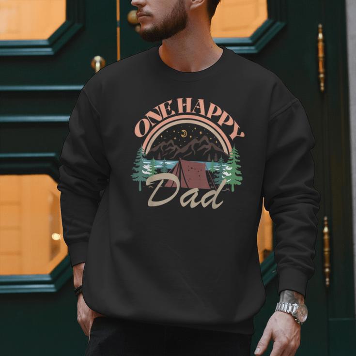 One Happy Dad First Birthday Camping Matching Family Party Men Sweatshirt