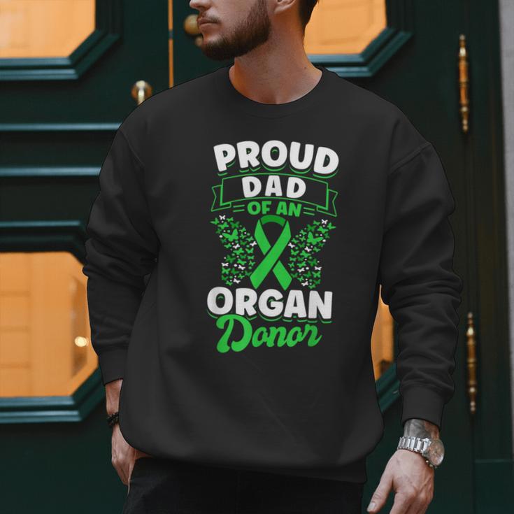 Organ Donation Green Ribbon Proud Dad Of An Organ Donor Men Sweatshirt