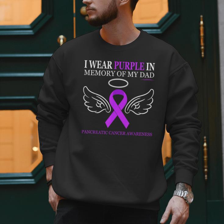 Pancreatic Cancer I Wear Purple In Memory Of My Dad Men Sweatshirt