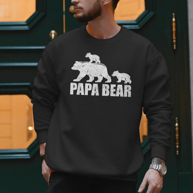 Papa Bear Two Cubs Shirt Daddy Bear Twin Tshirt Papa 2 Kids Men Sweatshirt