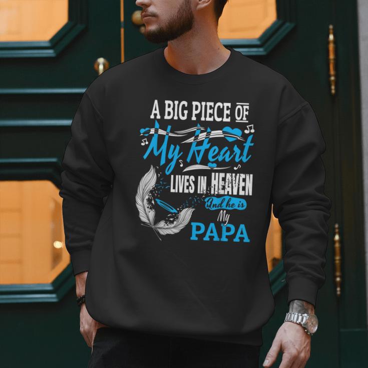 My Papa Lives In Heaven Shirt Memorial Day Papa Dad Grandpa Men Sweatshirt
