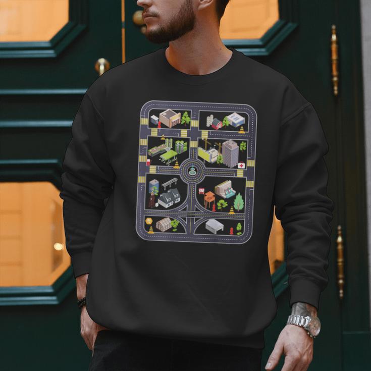 Play Cars On Dad's Back Mom's Back City Map BACK PRINT ONLY Men Sweatshirt Play Cars On Dad's Back Mom's Back City Map BACK PRINT ONLY Men Sweatshirt