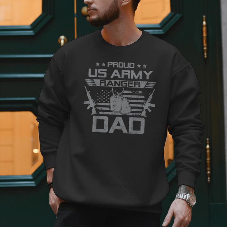 Proud US Army Ranger Dad Flag American USA Military Men Sweatshirt
