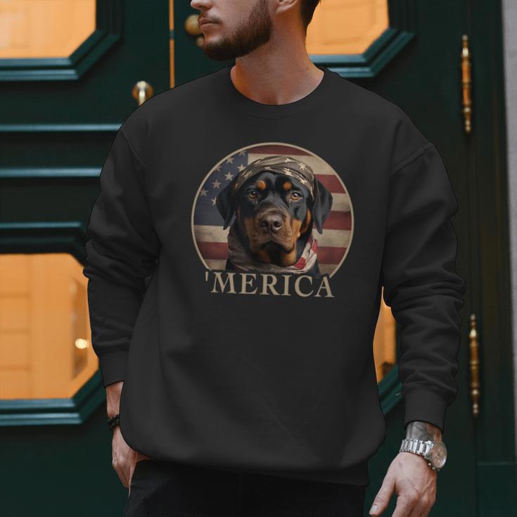 Rottie Dog Mom Dad 'Merica Rottweiler Men Sweatshirt