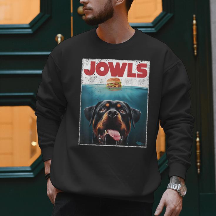 Rottie Rottweiler Jowls Burger Giant Tank Dog Mom Dad Men Sweatshirt