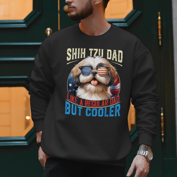 Shih Tzu Dad Like A Regular Dad But Cooler Dog Father's Day Men Sweatshirt