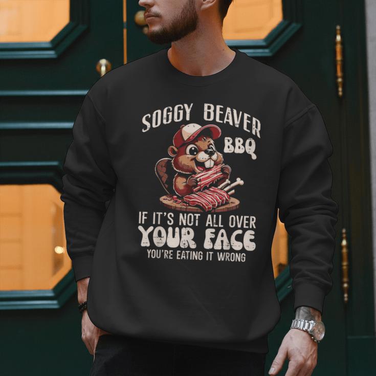 Soggy Beaver Bbq Barbecue Grill Master Humor Dad Men Men Sweatshirt