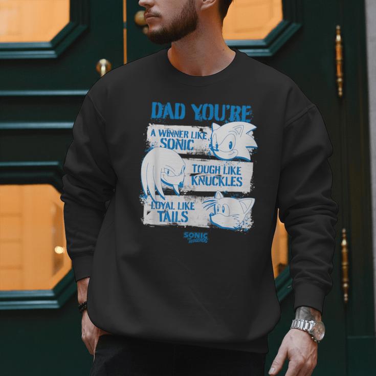 Sonic The Hedgehog Father's Day Dad Qualities Distressed Men Sweatshirt