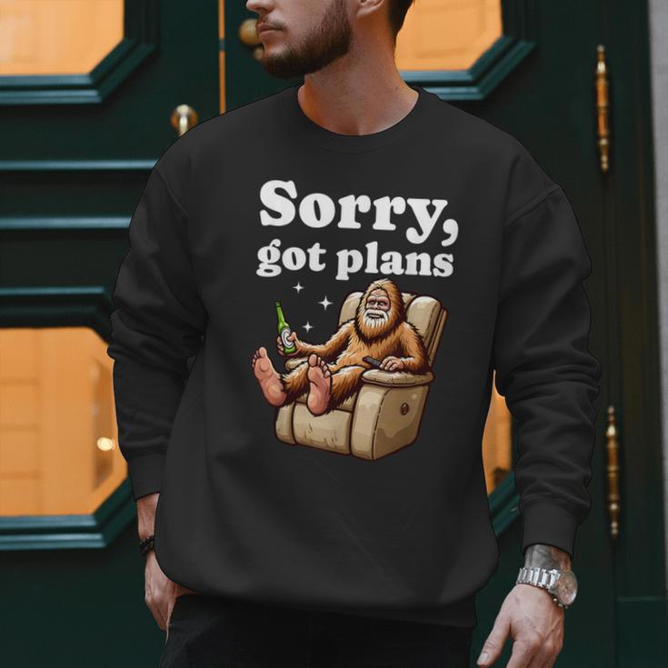 Sorry Got Plans Bigfoot Dad Humor Sasquatch Sayings Men Sweatshirt