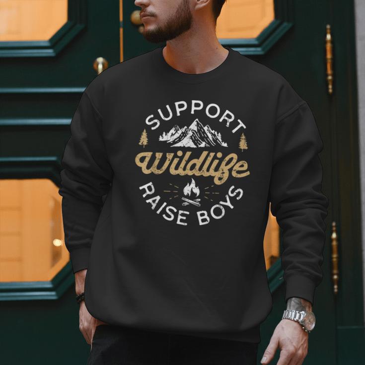 Support Wildlife Raise Boys Parent Mom & Dad Men Sweatshirt