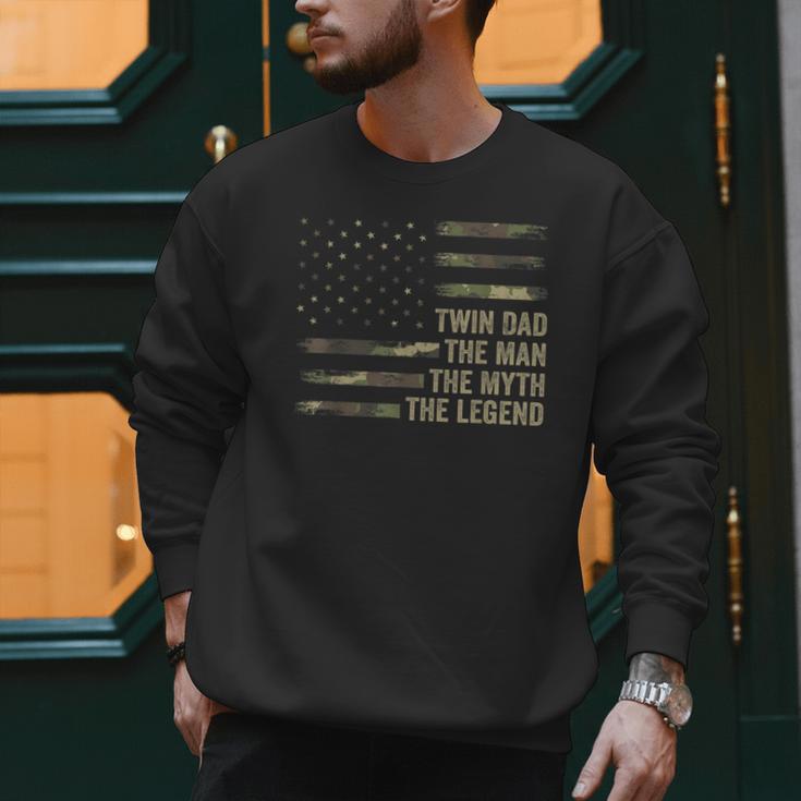 Twin Dad Camo USA Flag Twin Dad The Man The Myth The Legend Men Sweatshirt