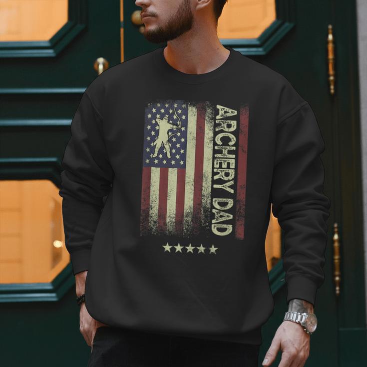 USA American Flag Archery Dad Men Sweatshirt