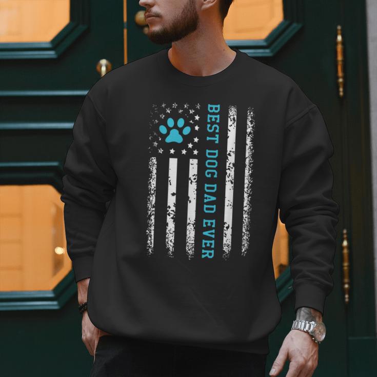 USA Flag Best Dog Dad Ever American Puppy Lover Paw Men Sweatshirt USA Flag Best Dog Dad Ever American Puppy Lover Paw Men Sweatshirt