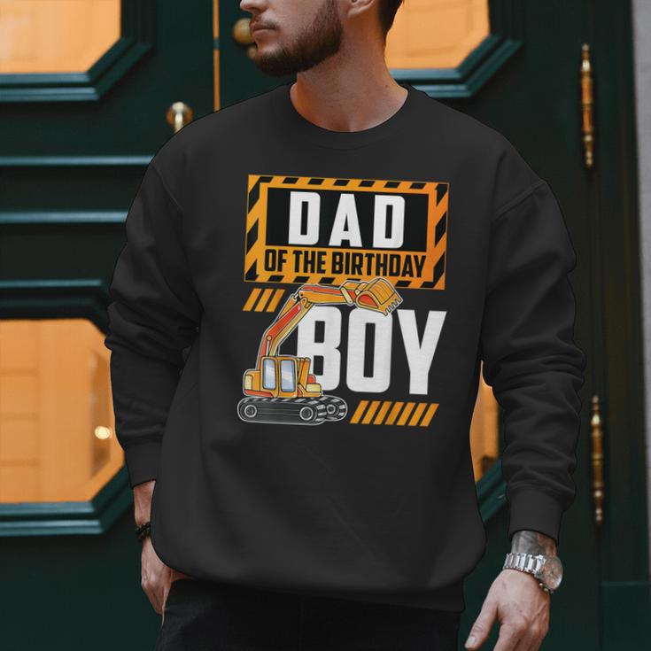 Vehicle Construction Excavator Dad Of The Birthday Boy Small Men Sweatshirt