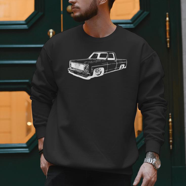 Vintage 73-87 Mini C10 Truck Slammed Graphic Dad Gag Father Men Sweatshirt
