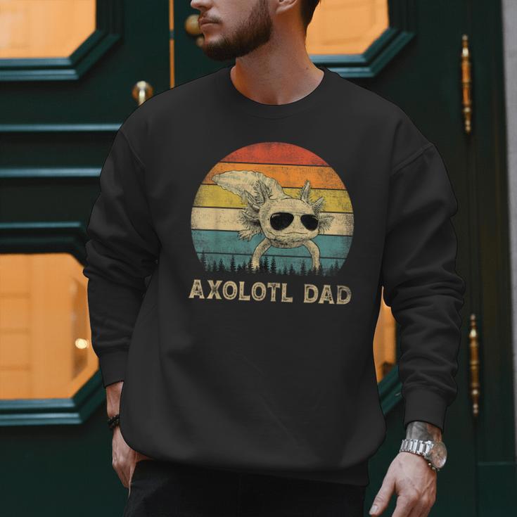 Vintage Axolotl Dad Axolotl Lovers Daddy Father's Day Men Sweatshirt