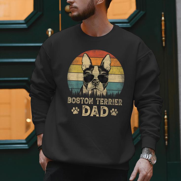 Vintage Boston Terrier Dad Dog Lovers Father's Day Tee Men Sweatshirt