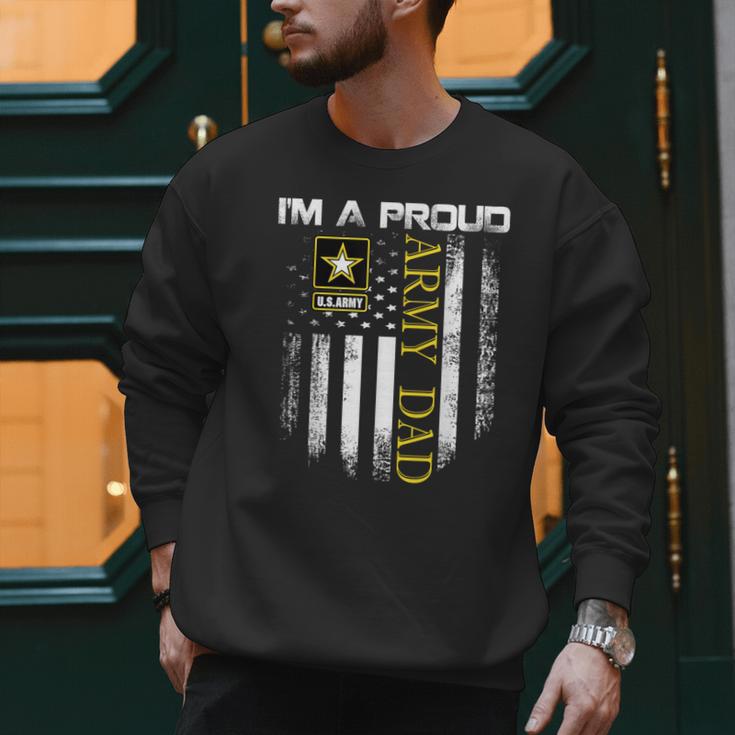 Vintage I'm A Proud Army Dad With American Flag Men Sweatshirt